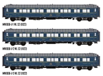L.S. Models MW1006-1 - H0 - 3-tlg. Set Schlafwagen Bomby Express, SNCF, Ep. II